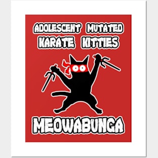 Adolescent Mutated Karate Kitties Red Posters and Art